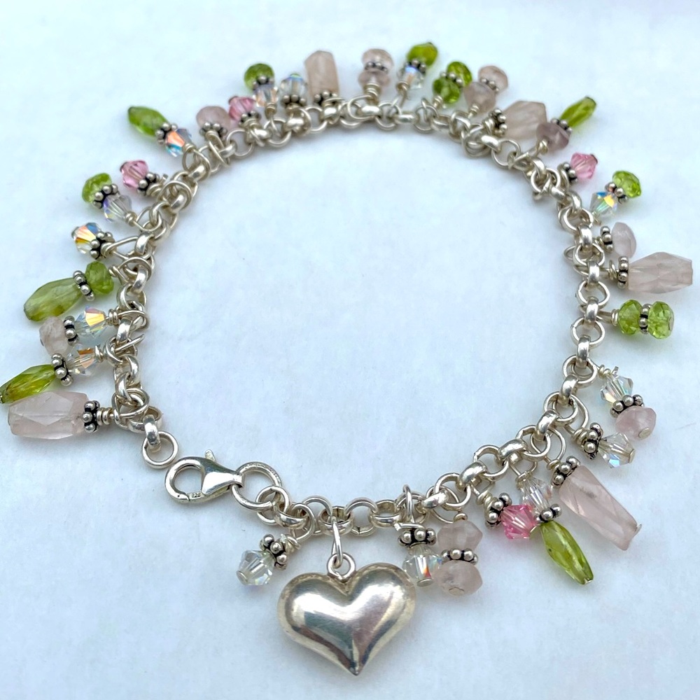 Silver and Rose Quartz Bracelet